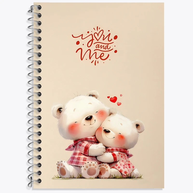 دفتر زبان 50 برگ خندالو مدل سه خط طرح خرس های کیوت کد N6616