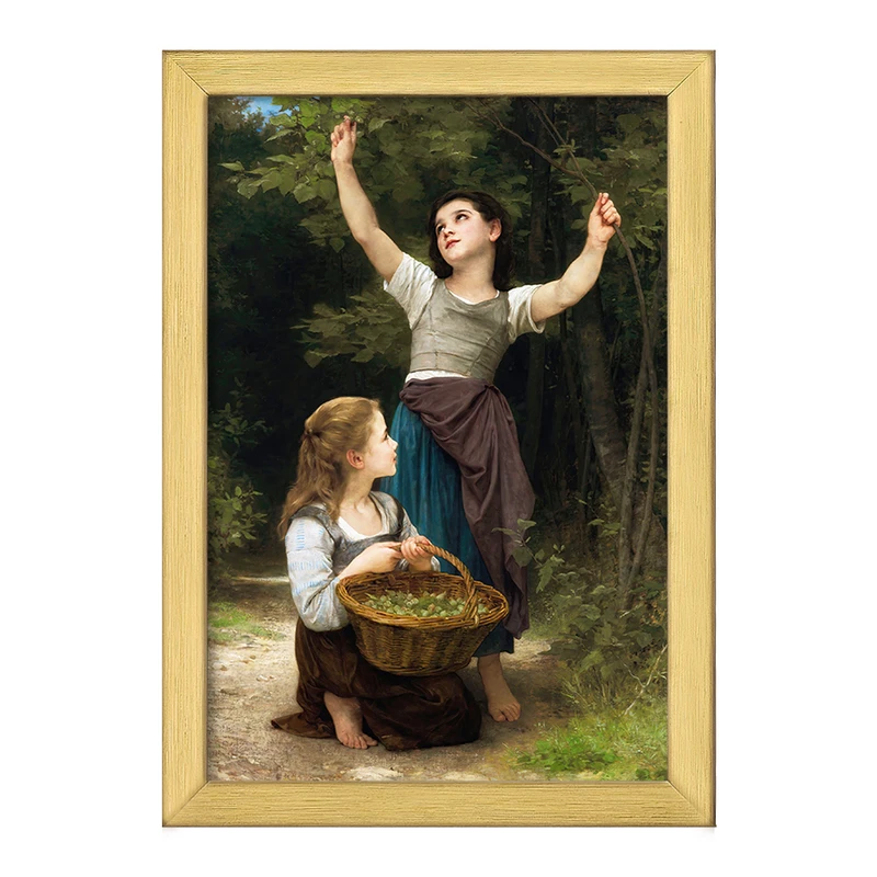 تابلو خندالو طرح نقاشی برداشت فندق اثر ویلیام بوگرو کد F12227