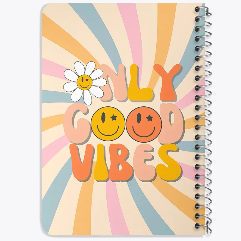 دفتر یادداشت 50 برگ خندالو طرح Only Good Vibes کد N3170