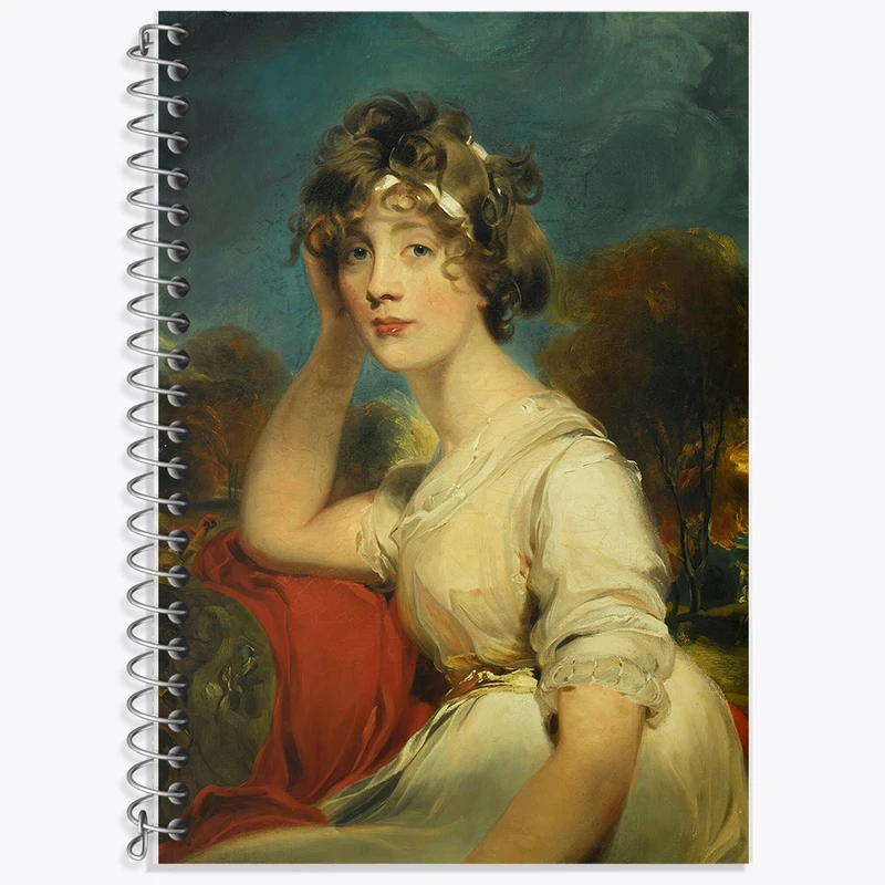 دفتر زبان 50 برگ خندالو مدل دو خط طرح پرتره بانو جین لانگ اثر سر توماس لارنس کد F12351