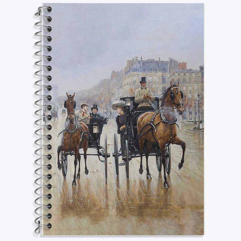 دفتر لغت 50 برگ خندالو طرح نقاشی دورگرد شانزلیزه اثر ژان برو کد F12345