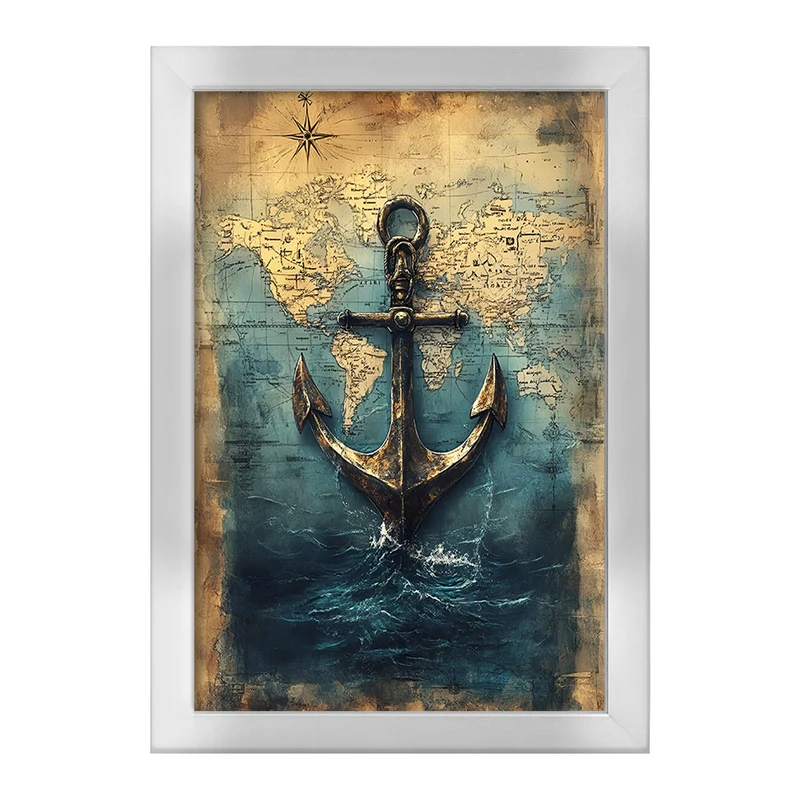 تابلو خندالو طرح لنگرقدیمی کشتی کد F13798