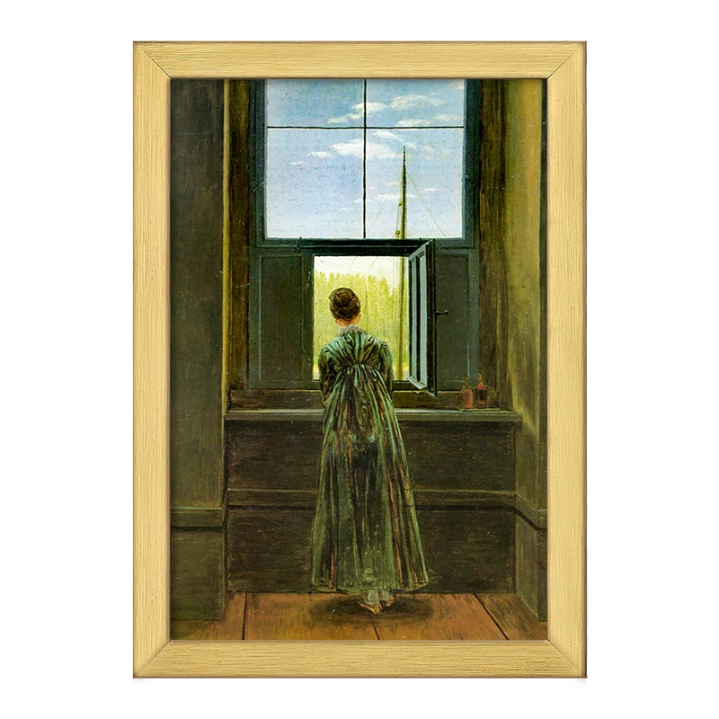 تابلو خندالو طرح نقاشی زنی در کنار پنجره اثر کاسپار دیوید فردریش کد F12501