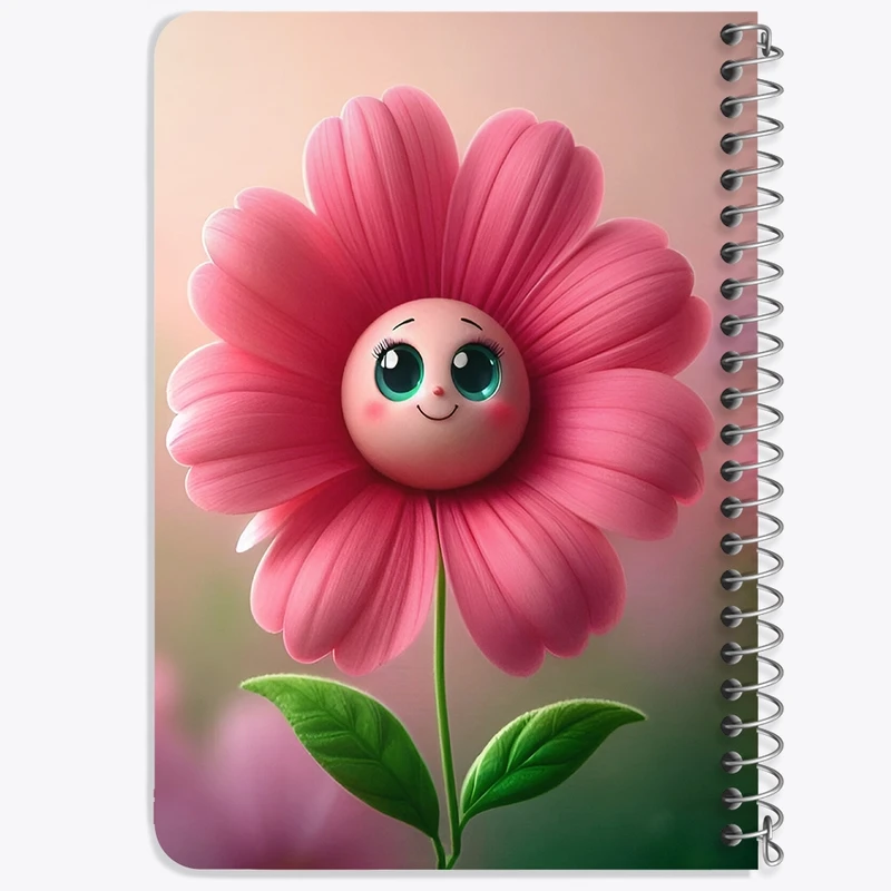 دفتر یادداشت 50 برگ خندالو طرح گل بامزه کد N6131