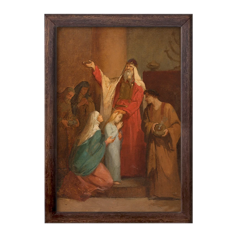 تابلو خندالو طرح نقاشی معرفی باکره در معبد اثر نلی ژاکمارت کد F12451