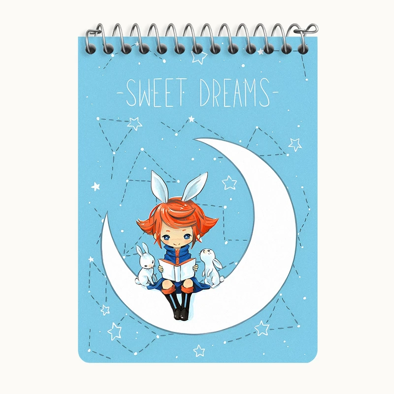 دفتر یادداشت 50 برگ خندالو طرح دخترانه کیوت کد N8201