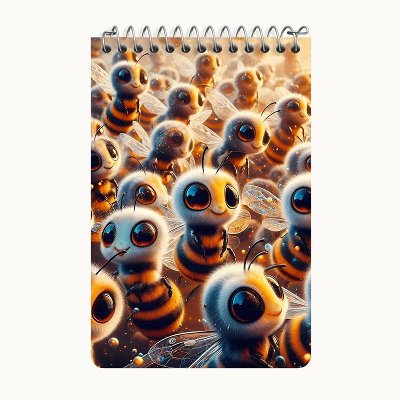 دفتر یادداشت 50 برگ خندالو طرح زنبورهای کیوت کد F7591