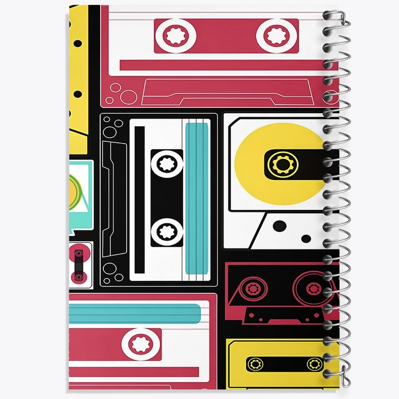 دفتر ژورنال نویسی 50 برگ خندالو مدل نقطه ای طرح نوار کاست کد F9701