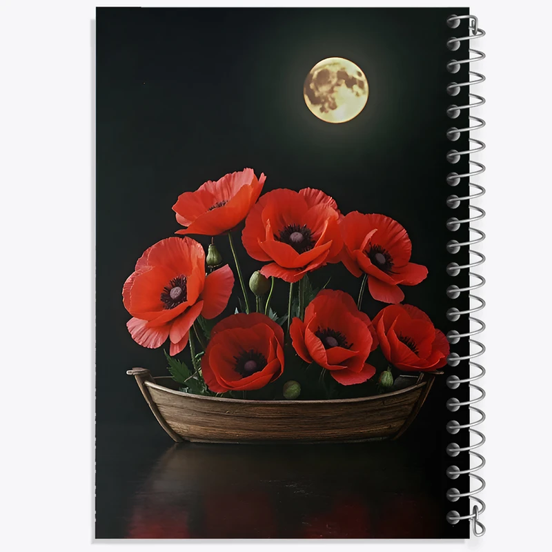 دفتر مشق 100 برگ خندالو طرح گل شقایق کد F11587