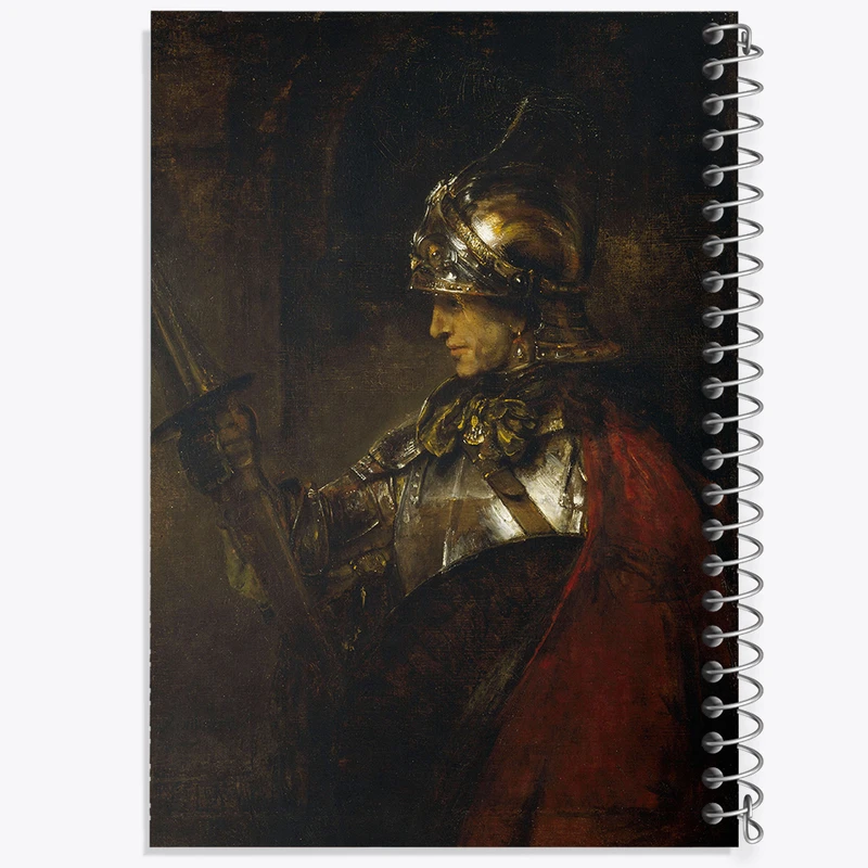 دفتر مشق 100 برگ خندالو طرح نقاشی مرد زره‌ پوش اثر رمبراند کد F12190