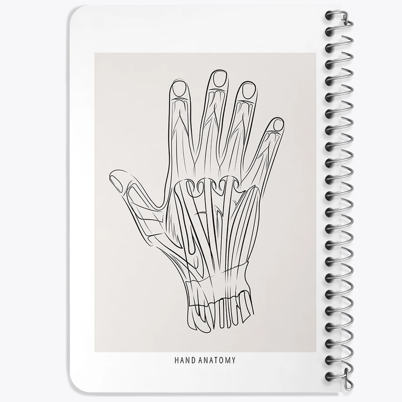 دفتر یادداشت 50 برگ خندالو طرح آناتومی دست (Hand Anatomy) کد F13923
