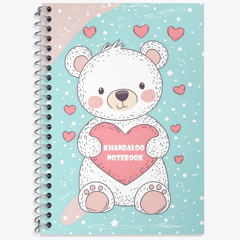 دفتر زبان 50 برگ خندالو مدل دو خط طرح خرس بامزه کد N6917