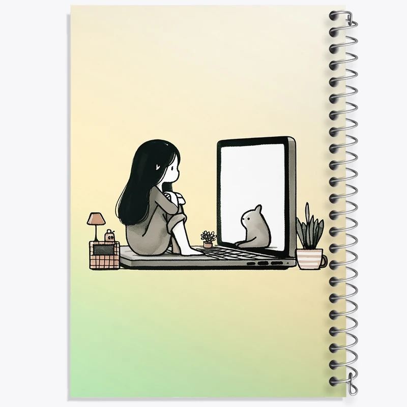 دفتر طراحی 50 برگ خندالو طرح دخترانه بامزه کد F3320