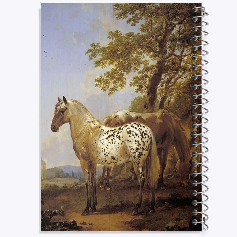 دفتر نقاشی 50 برگ خندالو طرح نقاشی دو اسب در یک منظره اثر نیکلاس پیترز برچم کد F12320