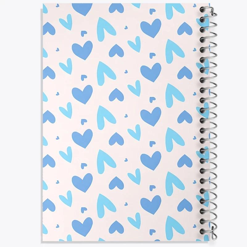 دفتر طراحی 50 برگ خندالو طرح پترن قلب آبی کد N6051