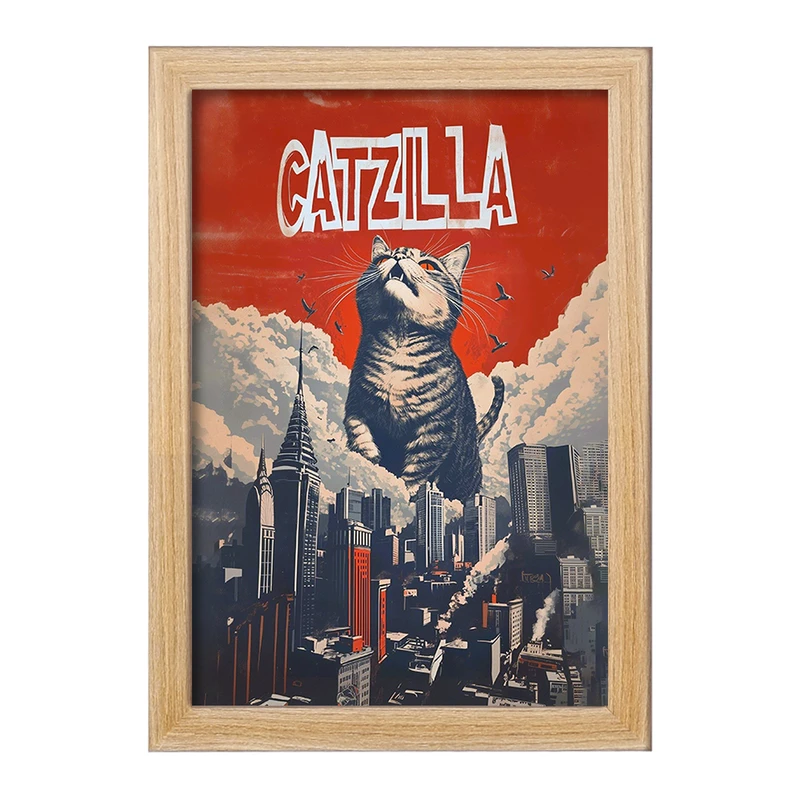 تابلو خندالو طرح کت زیلا (Catzilla) کد F13711