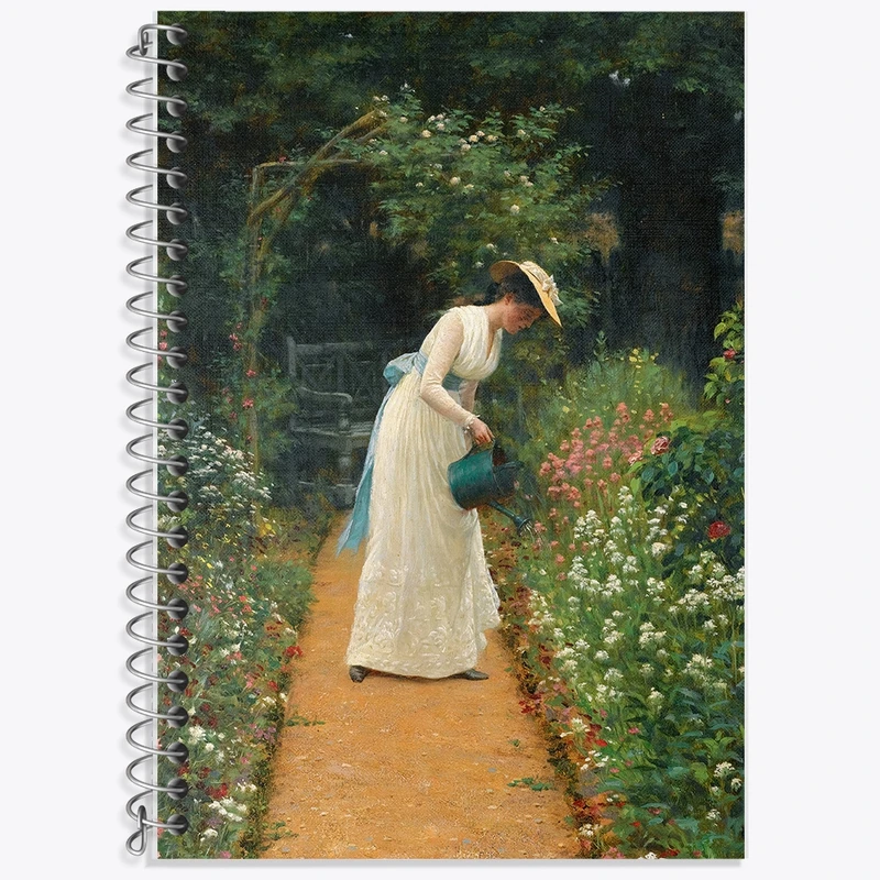 دفتر لغت 50 برگ خندالو طرح نقاشی باغ بانوی من اثر ادموند بلر لیتون کد F12472