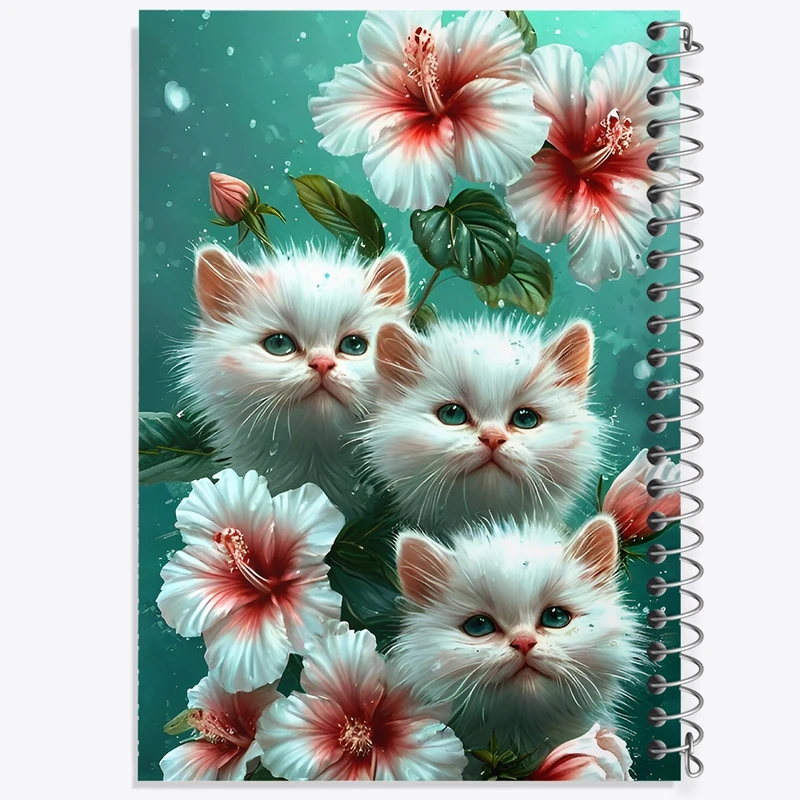 دفتر لیست خرید 50 برگ خندالو طرح گربه و گل کد F8944