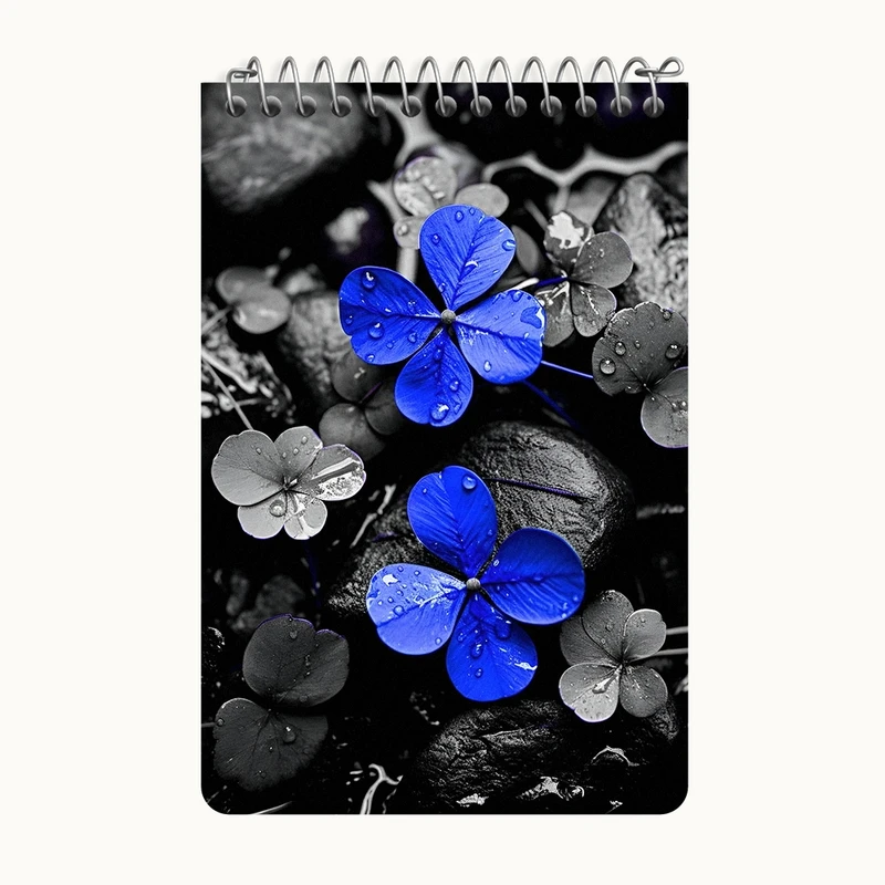 دفتر یادداشت 50 برگ خندالو طرح گل آبی کد F5245