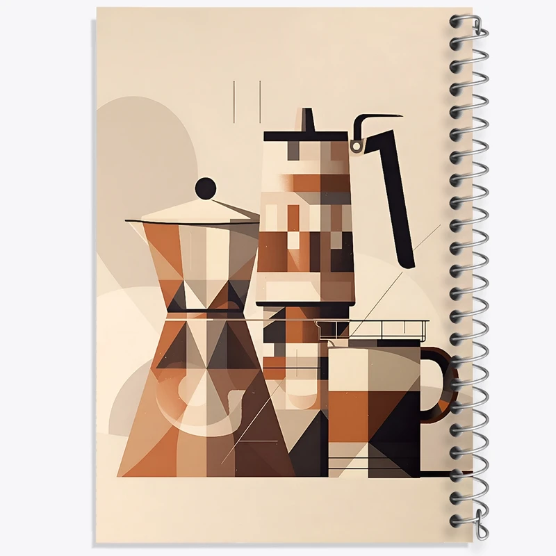 دفتر ژورنال نویسی 50 برگ خندالو مدل نقطه ای طرح موکاپات قهوه کد F10421