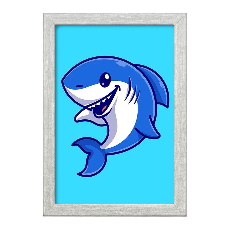 تابلو خندالو طرح حیوانات بامزه کوسه کد 29667