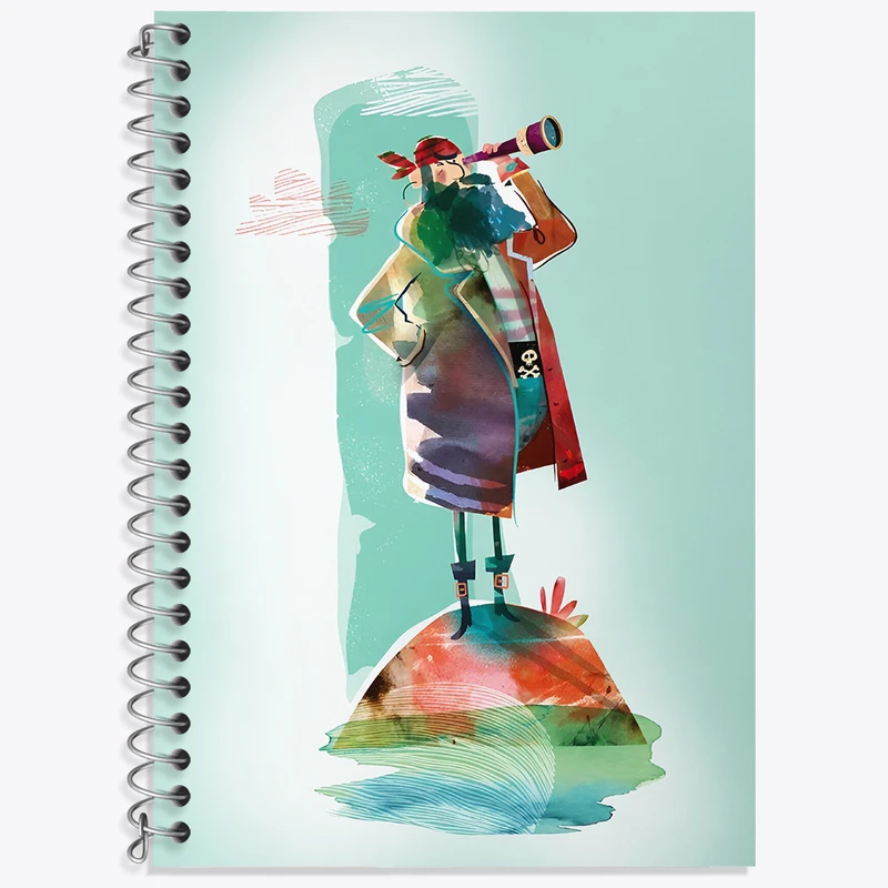 دفتر زبان 50 برگ خندالو مدل دو خط طرح ناخدا کد N6167