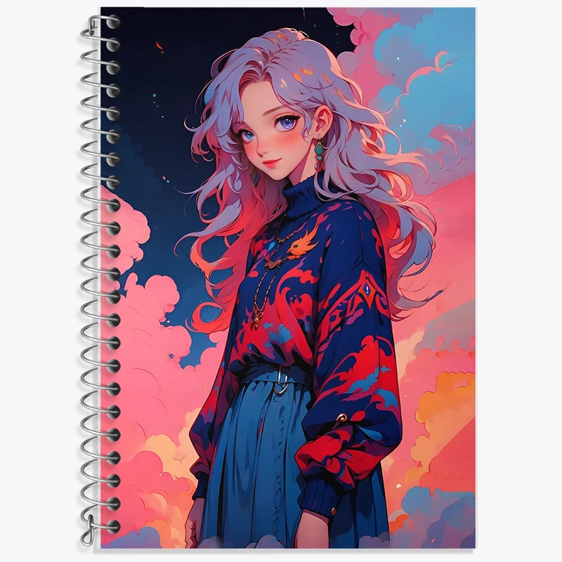 دفتر زبان 50 برگ خندالو مدل دو خط طرح دخترانه کد F11844