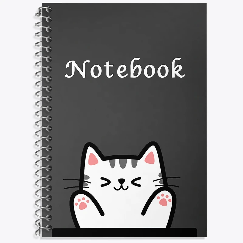 دفتر زبان 50 برگ خندالو مدل سه خط طرح گربه بامزه کد N7005