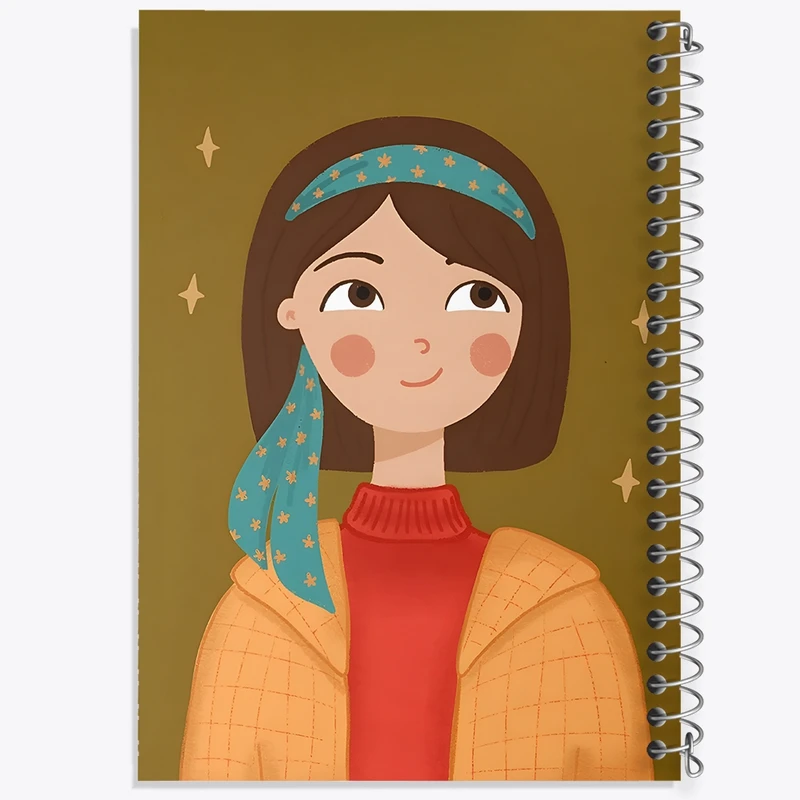 دفتر ژورنال نویسی 50 برگ خندالو مدل نقطه ای طرح دخترانه کد F12010