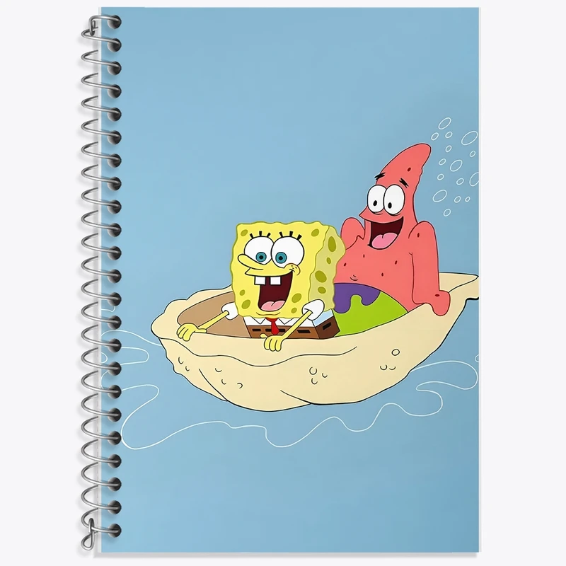 دفتر زبان 50 برگ خندالو مدل سه خط طرح باب اسفنجی و پاتریک کد F8602