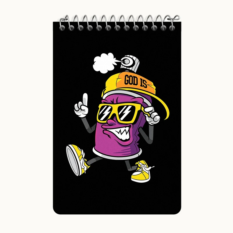 دفتر یادداشت 50 برگ خندالو طرح اسپری رنگ بامزه کد F4372