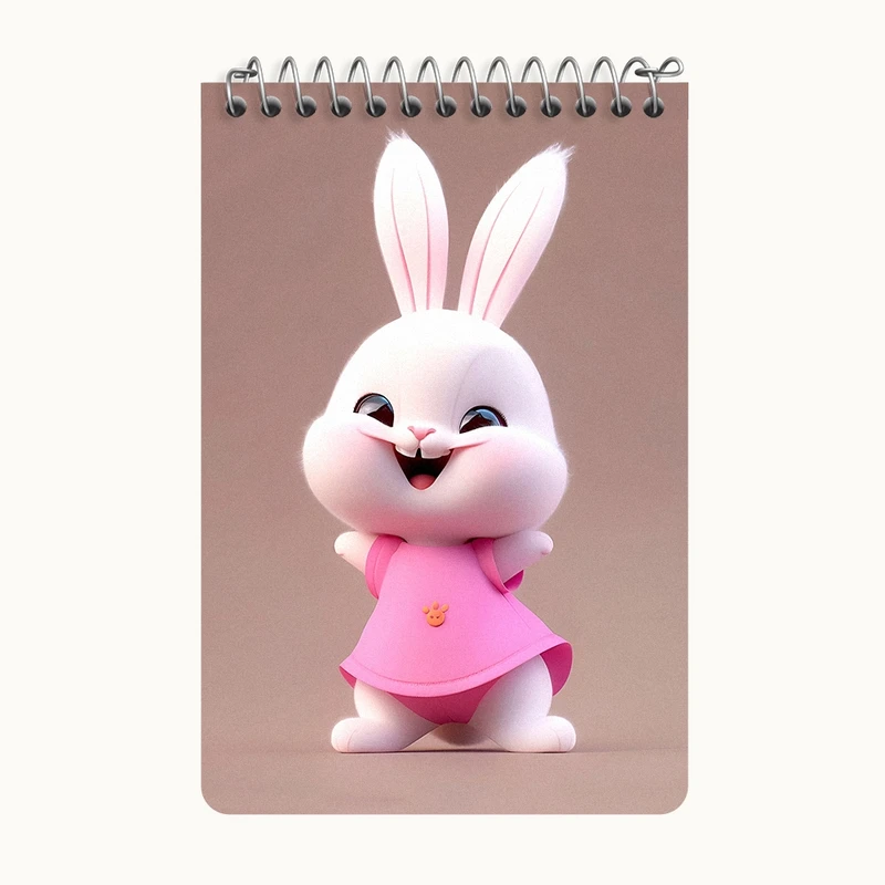 دفتر یادداشت 50 برگ خندالو طرح خرگوش کیوت کد F5691