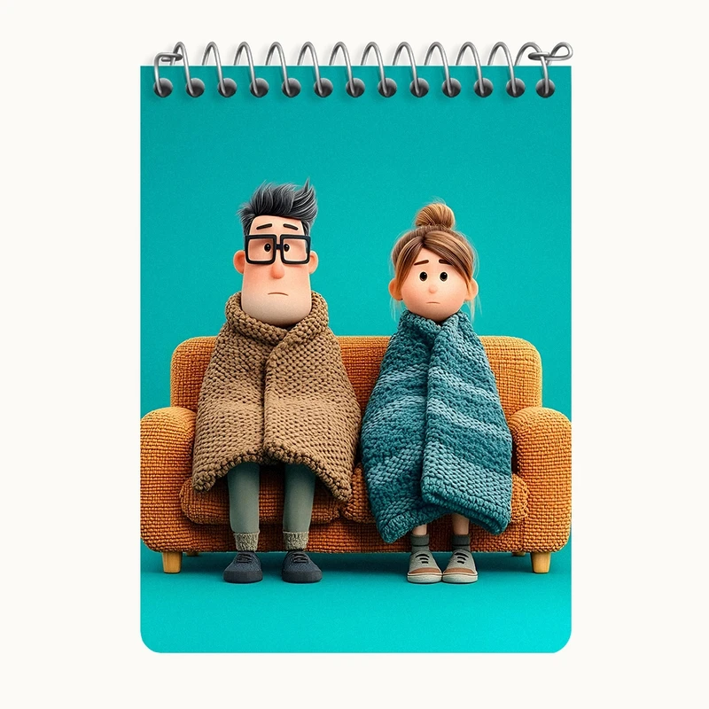 دفتر یادداشت 50 برگ خندالو طرح آدمک های فانتزی کد N8376