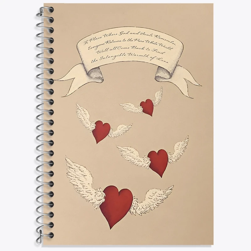 دفتر زبان 50 برگ خندالو مدل سه خط طرح عاشقانه (Lovely) کد N8484