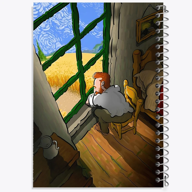 دفتر لیست خرید 50 برگ خندالو طرح ونسان ونگوگ کد F8797