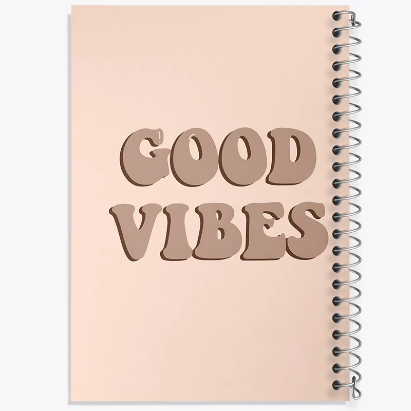 دفتر ژورنال نویسی 50 برگ خندالو مدل نقطه ای طرح Good Vibes کد F3914