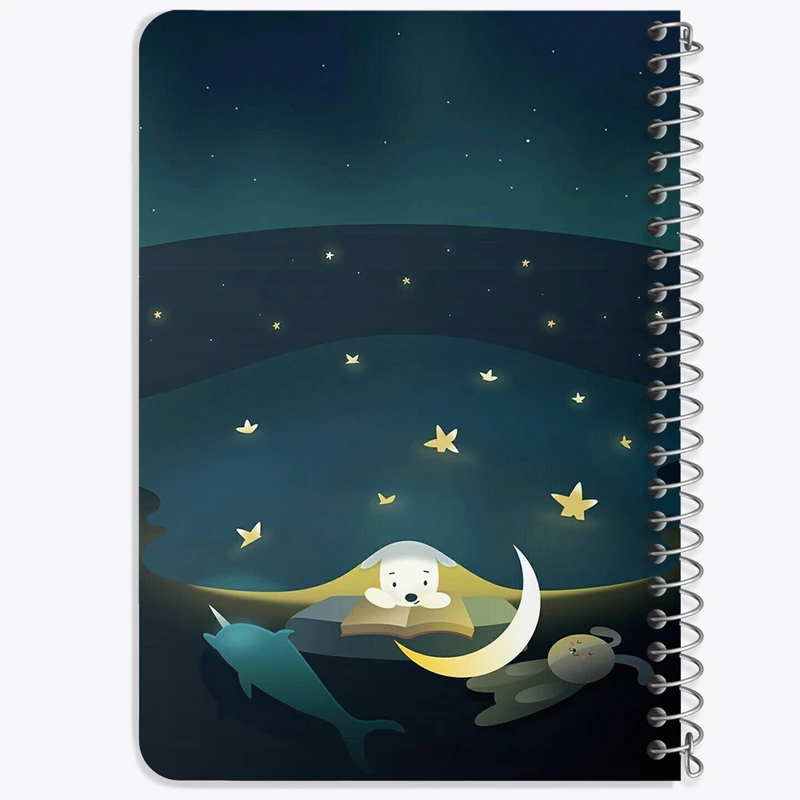 دفتر یادداشت 50 برگ خندالو طرح سگ کتابخوان کد F8829