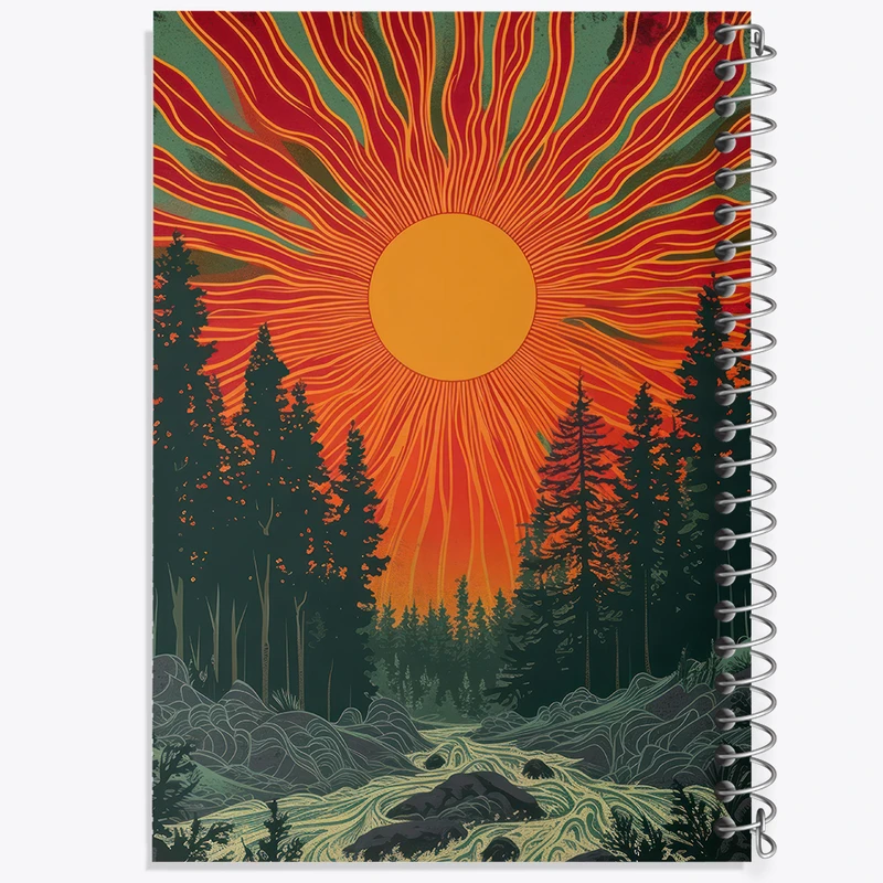 دفتر مشق 50 برگ خندالو طرح منظره غروب کد F3051