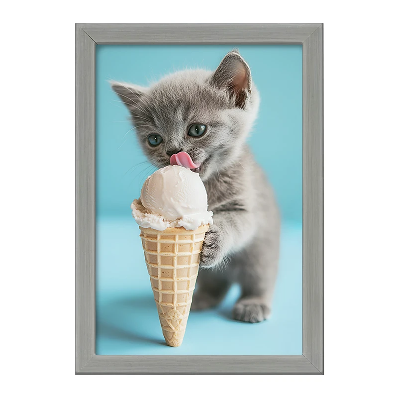 تابلو خندالو طرح گربه و بستنی کد F10034