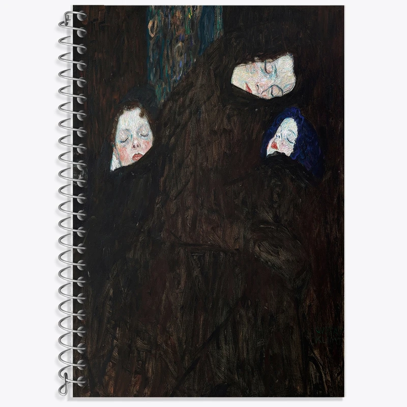 دفتر زبان 50 برگ خندالو مدل سه خط طرح نقاشی مادر با فرزندان اثر گوستاو کلیمت کد F12493