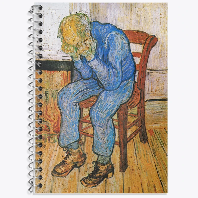 دفتر لغت 50 برگ خندالو طرح نقاشی در دروازه ابدیت اثر ونسان ونگوگ کد F12228