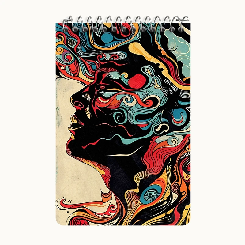 دفتر یادداشت 50 برگ خندالو طرح انسان انتزاعی کد F4669