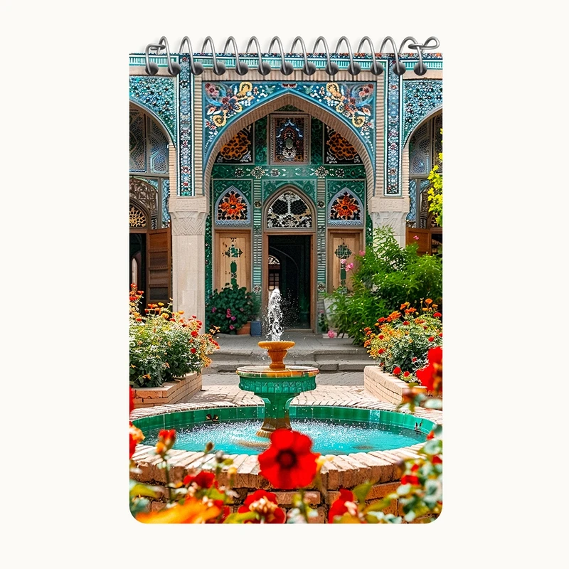 دفتر یادداشت 50 برگ خندالو طرح حیاط خانه کد F6349