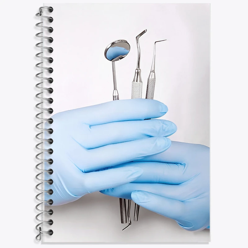 دفتر زبان 50 برگ خندالو مدل دو خط طرح دندان و دندان پزشکی کد F9825