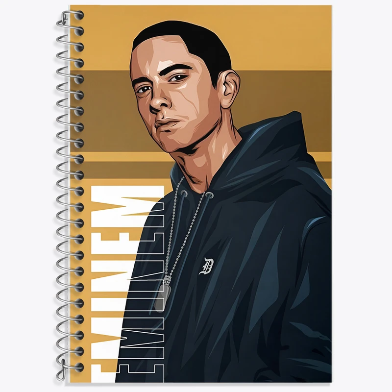 دفتر زبان 50 برگ خندالو مدل دو خط طرح امینم (Eminem) کد F10221