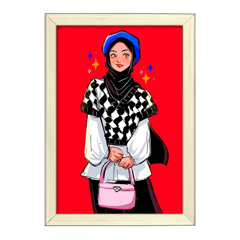 تابلو خندالو طرح دخترانه باحجاب کد 26023