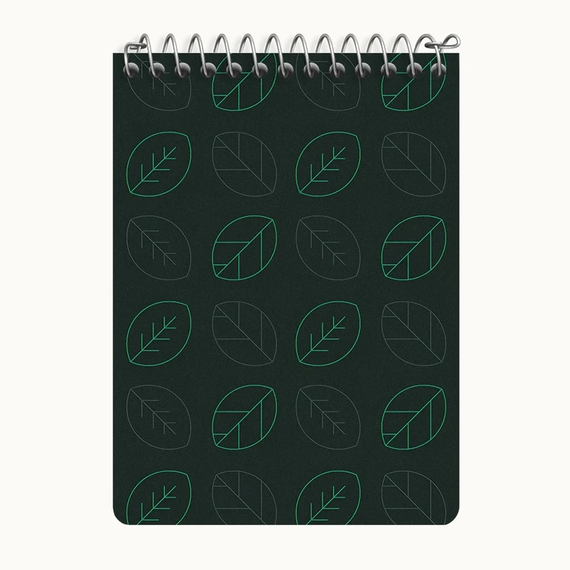 دفتر یادداشت 50 برگ خندالو طرح پترن برگ مینیمال کد N6046