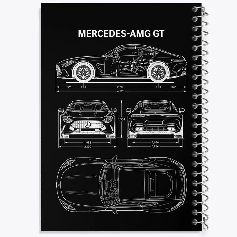 دفتر شطرنجی 50 برگ خندالو طرح مرسدس بنز (Mercedes Benz) کد N8276