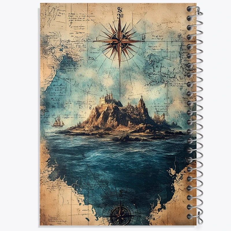 دفتر مشق 50 برگ خندالو طرح نقشه اقیانوس کد F13796