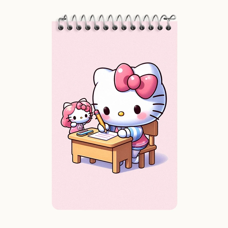 دفتر یادداشت 50 برگ خندالو طرح هلو کیتی (Hello Kitty) کد F7195